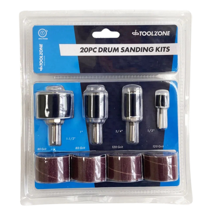 Toolzone 20pc Drum Sanding Kit (80 & 120 Grit)