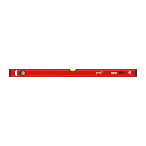 Red level tool with Milwaukee logo on a white background