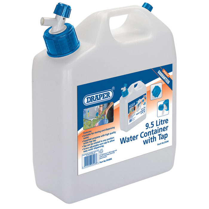Draper 23246 9.5L Water Container with Tap