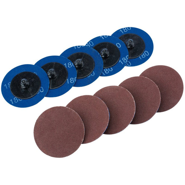 Draper 75612 50mm 180 Grit Alu Oxide Sanding Discs (10pk)
