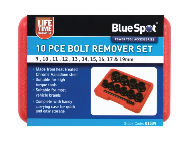Bluespot 10pc Bolt Remover Set (9 - 19mm)