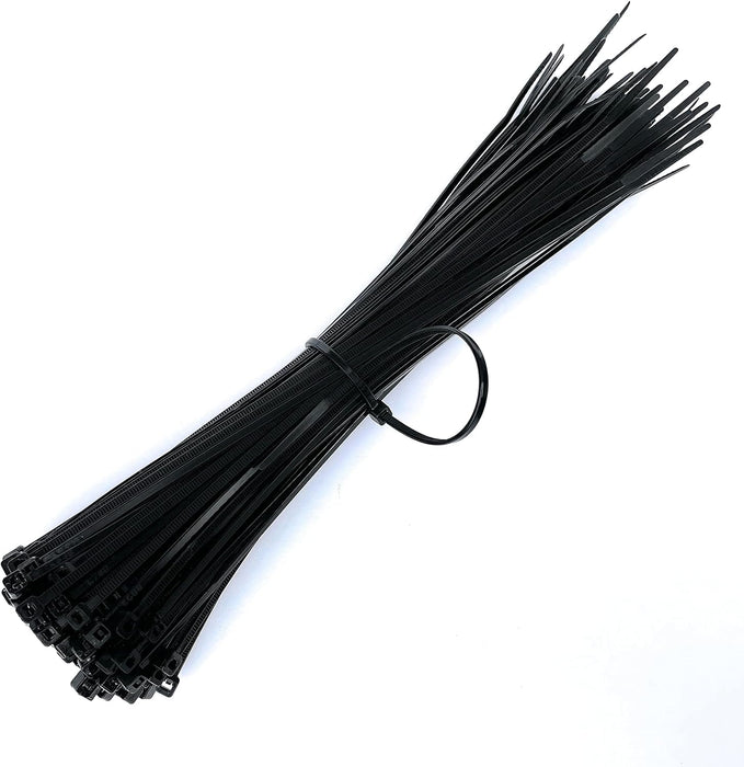 4.8 x 200mm Black Cable Ties (100 Pack)