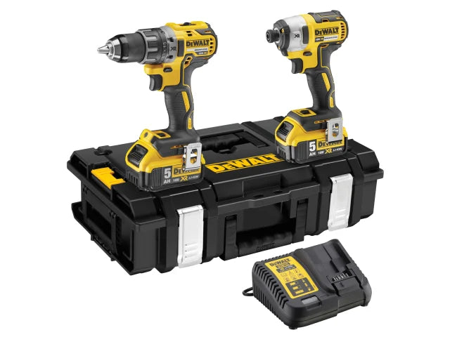 DeWalt 18v XR DCK266P2 Brushless Combi Drill & Impact Driver In Toughsystem (2x5Ah)