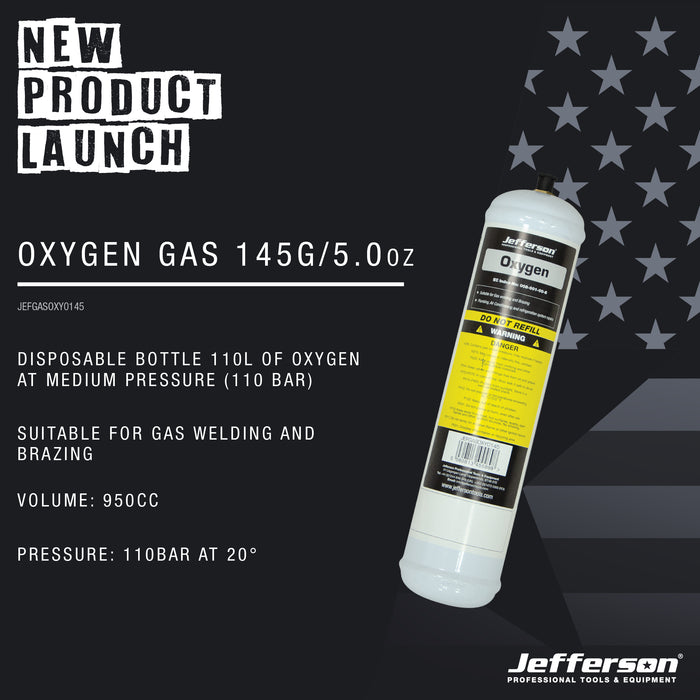 Jefferson Oxygen Gas 145g/5.0oz