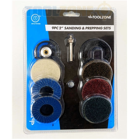 Toolzone 9Pc 2" Sanding & Prepping Set