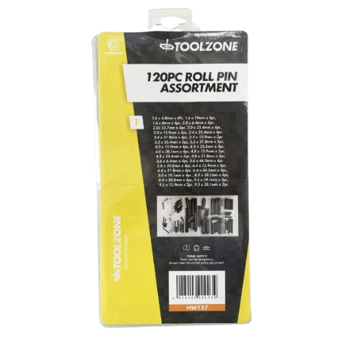 Toolzone 120pc Roll Pin Assortment Kit
