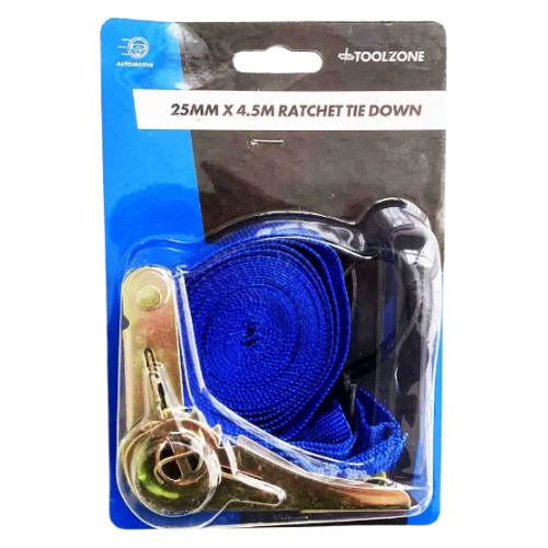 Toolzone 25mm x 4.5M Ratchet Tie Down (100kg)