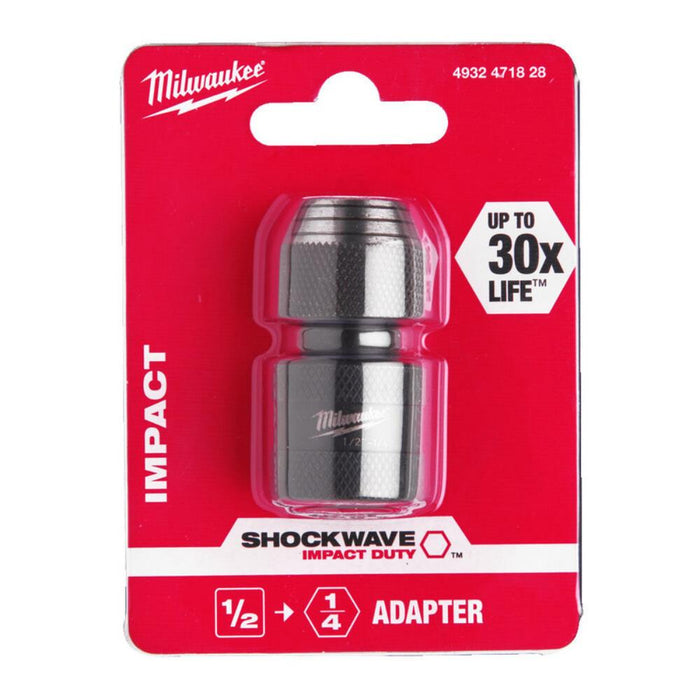 Milwaukee 4932471828 Adapter Impact SHOCKWAVE 1/2" - 1/4" Hex
