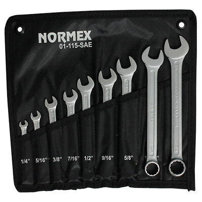 Normex 9pc Imperial Combination Wrench Set 1/4" - 3/4"