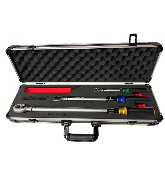Jefferson 3pc Calibrated Micrometer Style Torque Wrench Set