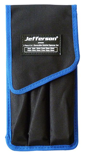 Jefferson 3 Piece 4in1 Reversible Ratchet Spanner Set