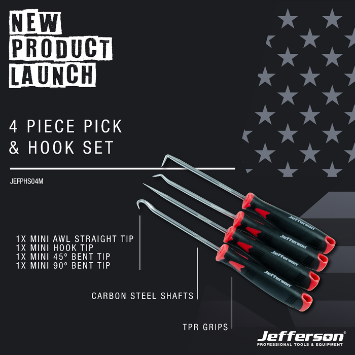 Jefferson 4pc Miniature Pick & Hook Set