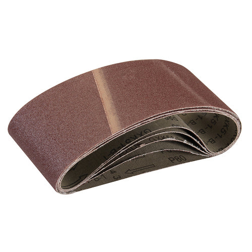 Silverline 80 Grit 75 x 457mm Sanding Belts (5pk)