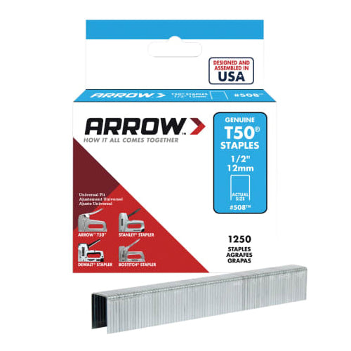 Arrow T50 Staples 12mm (1/2'') Box 1250