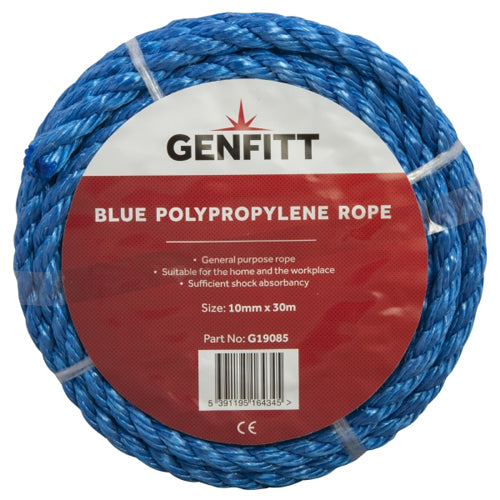 General Purpose 10mm x 30M Blue Polypropylene Rope