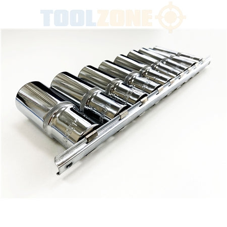 Toolzone 10pc 1/2'' AF Deep Socket Set (1/2'' - 1'')
