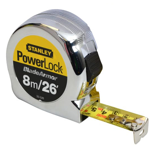 Stanley 8M/ 25ft PowerLock BladeArmor Pocket Tape Width 25mm