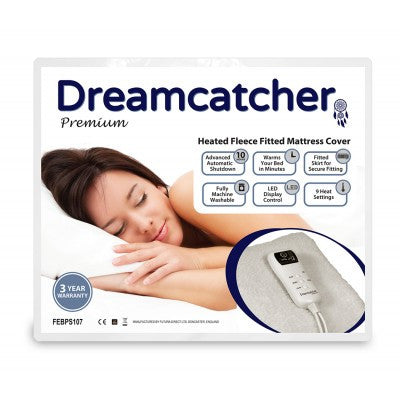 Dreamcatcher Single Premium Fleece Heated Electric Blanket