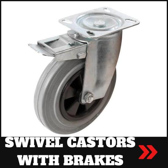 swivel castors with brakes
