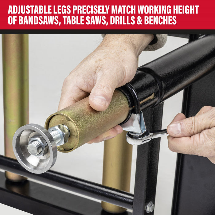 SIP Adjustable Roller Stand Table 1500 x 400mm 400kg