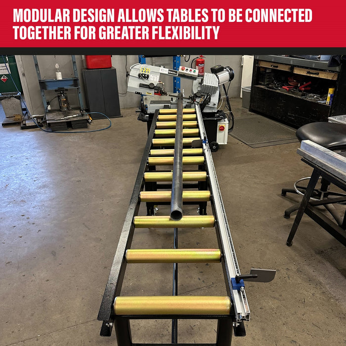 SIP Adjustable Roller Stand Table 1500 x 400mm 400kg