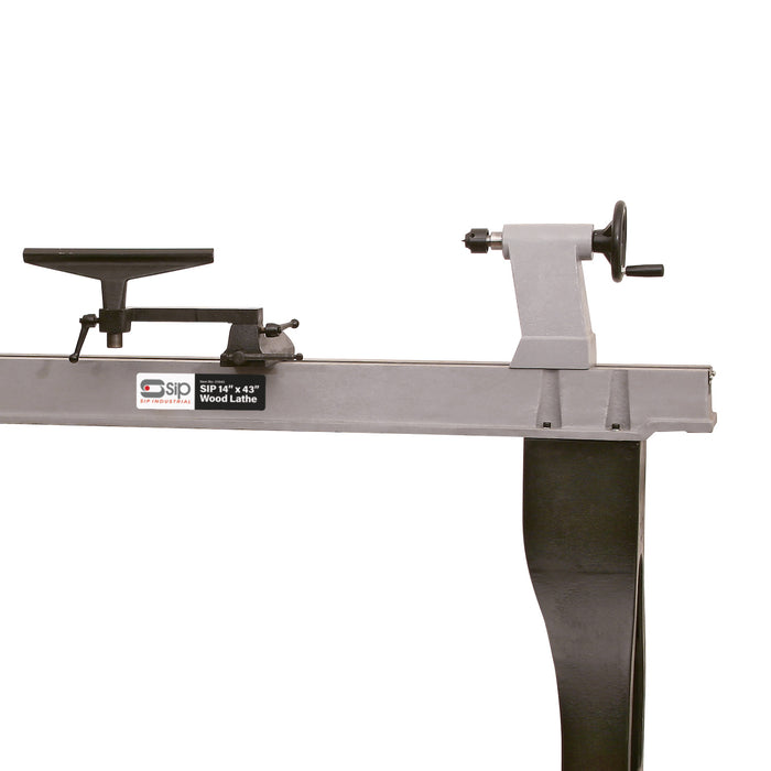 SIP 14 x 43'' Variable Speed Cast Iron Wood Lathe (1HP)