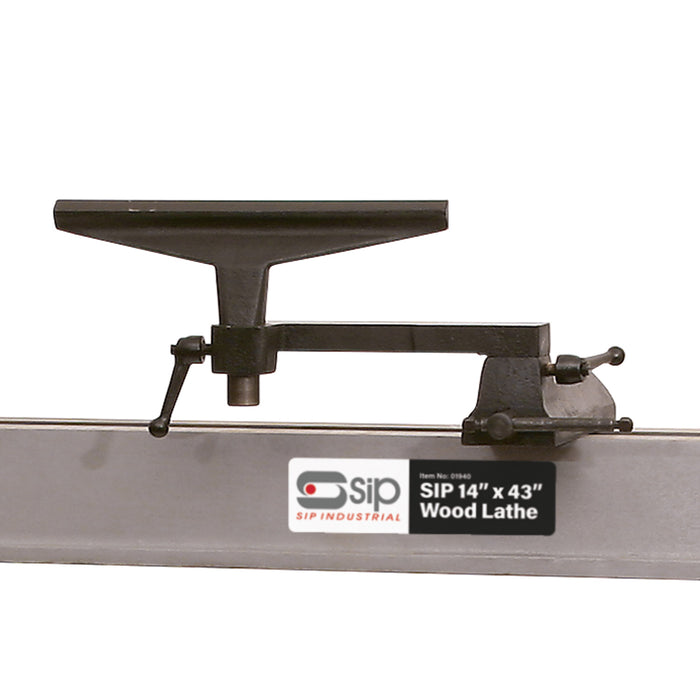 SIP 14 x 43'' Variable Speed Cast Iron Wood Lathe (1HP)