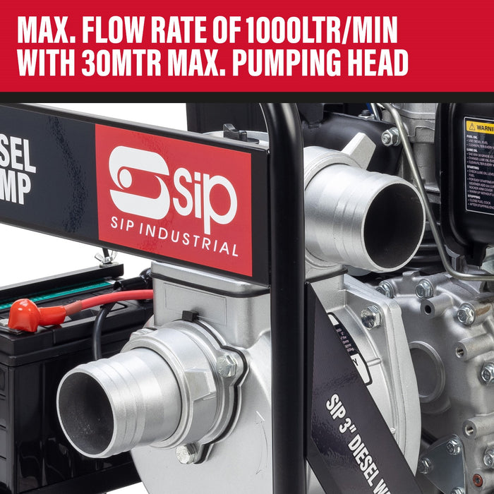 SIP 04909 3'' Diesel 6HP Water Pump (Electric Start)
