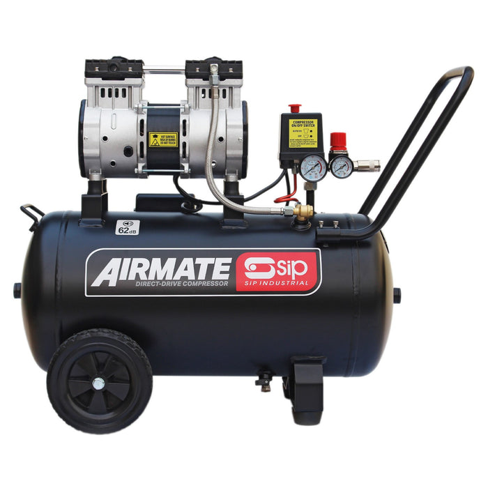 SIP 05479 DD 2HP 50ltr Low Noise Oil Free Direct Drive Air Compressor (9.6CFM)