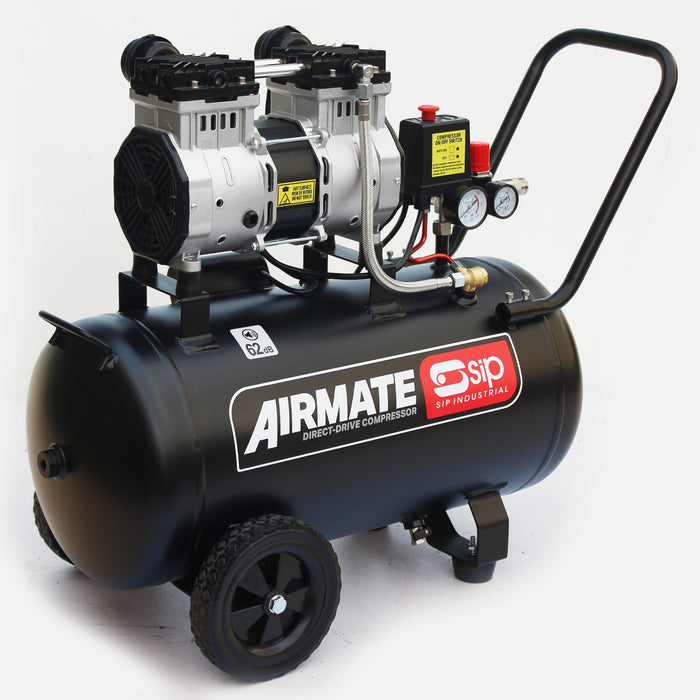 SIP 05479 DD 2HP 50ltr Low Noise Oil Free Direct Drive Air Compressor (9.6CFM)