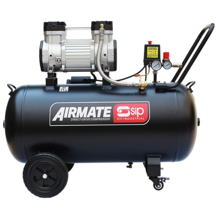 SIP 05481 DD 3HP 100ltr Low Noise Oil Free Direct Drive Air Compressor (13.6CFM)