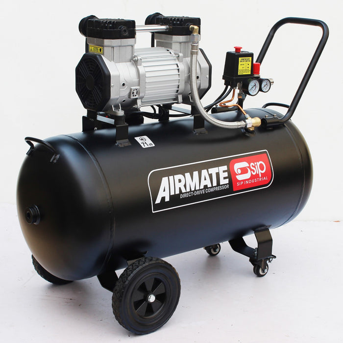 SIP 05481 DD 3HP 100ltr Low Noise Oil Free Direct Drive Air Compressor (13.6CFM)
