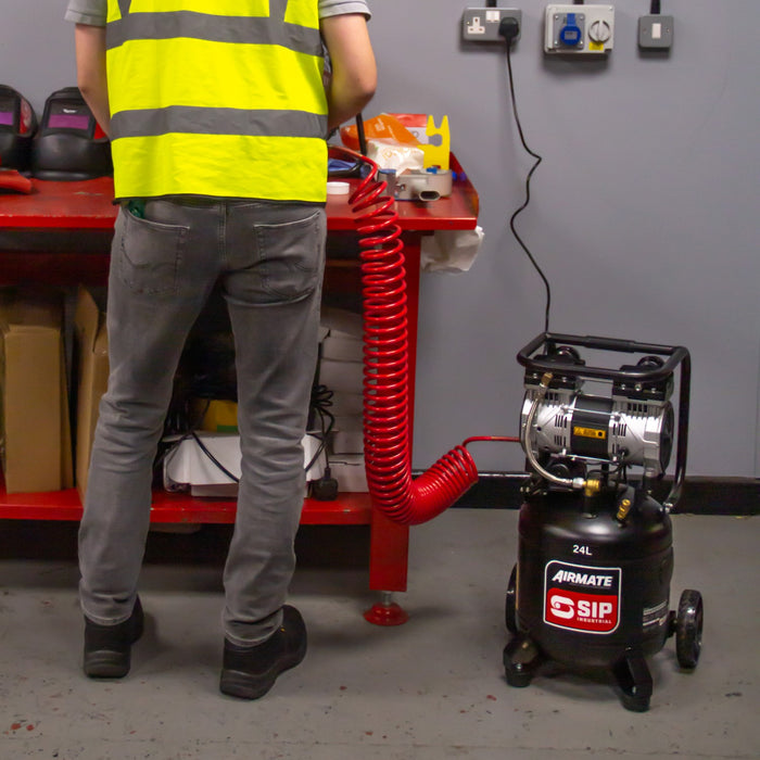 SIP 05482 DD 2HP 24ltr Low Noise Oil Free Direct Drive Air Compressor (9.6CFM)