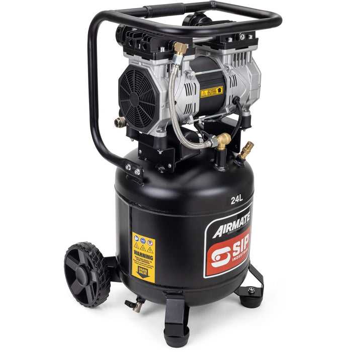 SIP 05482 DD 2HP 24ltr Low Noise Oil Free Direct Drive Air Compressor (9.6CFM)