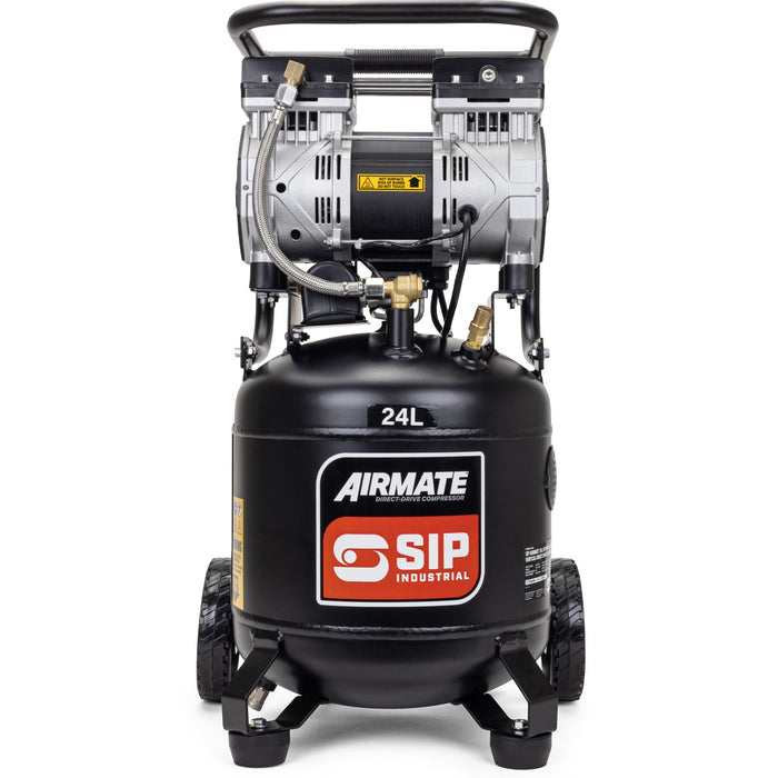 SIP 05482 DD 2HP 24ltr Low Noise Oil Free Direct Drive Air Compressor (9.6CFM)
