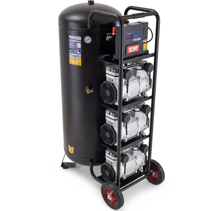 SIP 05495 QT Air 200L 4.5hp Ultra Low Noise Oil-Free Vertical Compressor (22.8CFM)