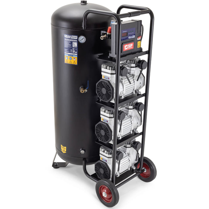 SIP 05496 QT Air 200L 6hp Ultra Low Noise Oil-Free Vertical Compressor (27CFM)