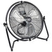 Black floor fan with 'sip' branding on a white background