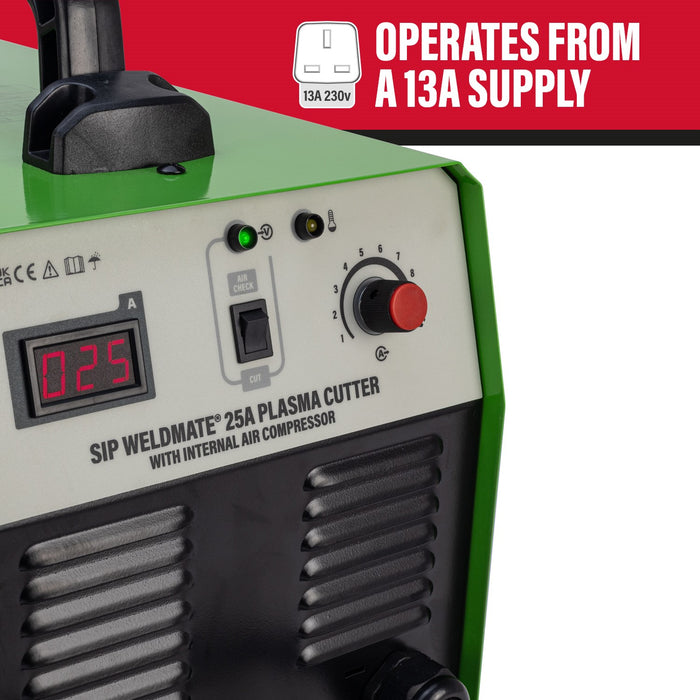 SIP 05683 Weldmate 25A Plasma Cutter with Internal Compressor (Cuts 8mm)