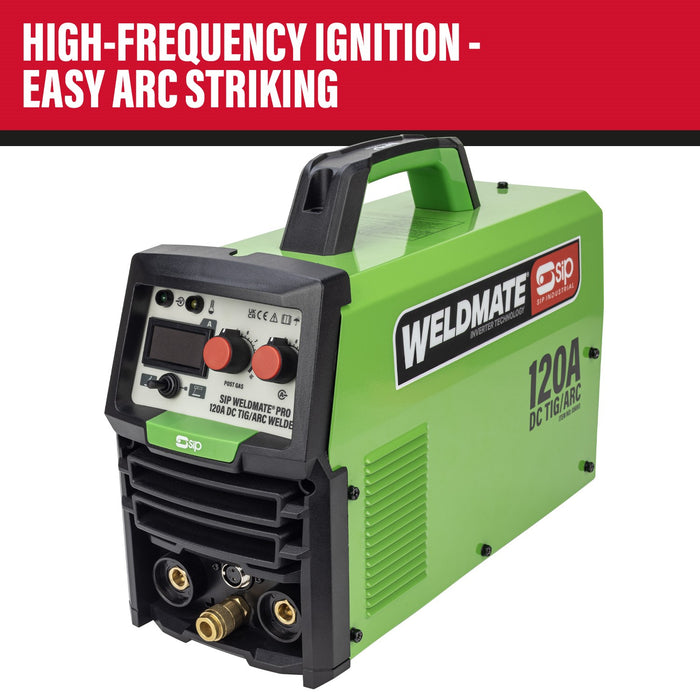 SIP 05693 Weldmate Pro 120amp DC Tig/ Arc Inverter Welder (HF)