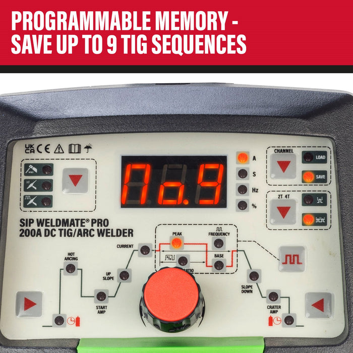 SIP 05695 Weldmate Pro 200amp DC Tig/ Arc Inverter Welder (HF)