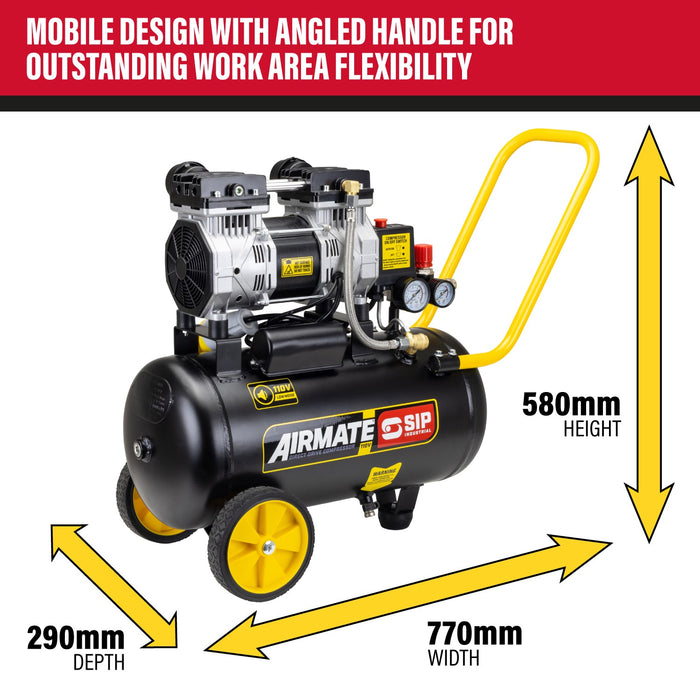 SIP 05871 110V 24L Low Noise Direct Drive Air Compressor