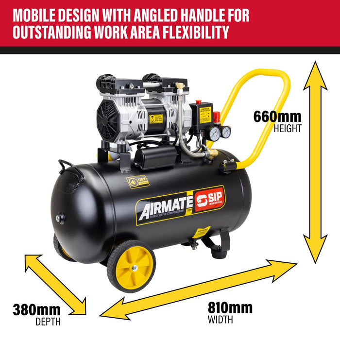 SIP 05872 110V 50L Low Noise Direct Drive Air Compressor