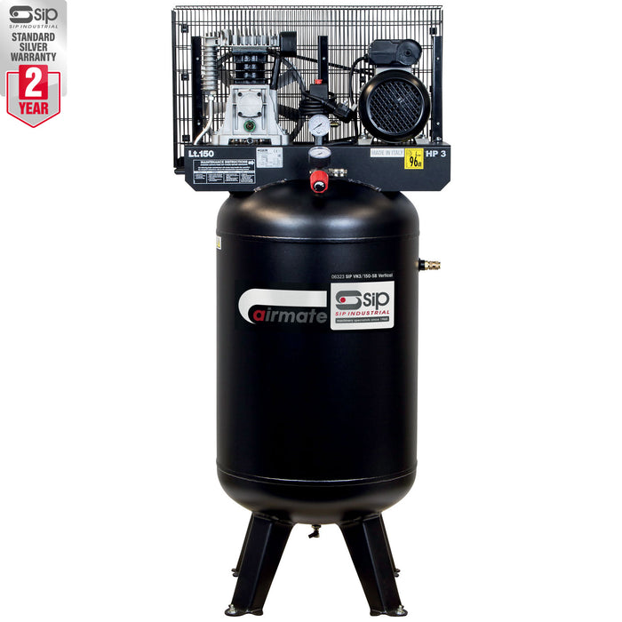 Black air compressor with Airmate branding on a white background