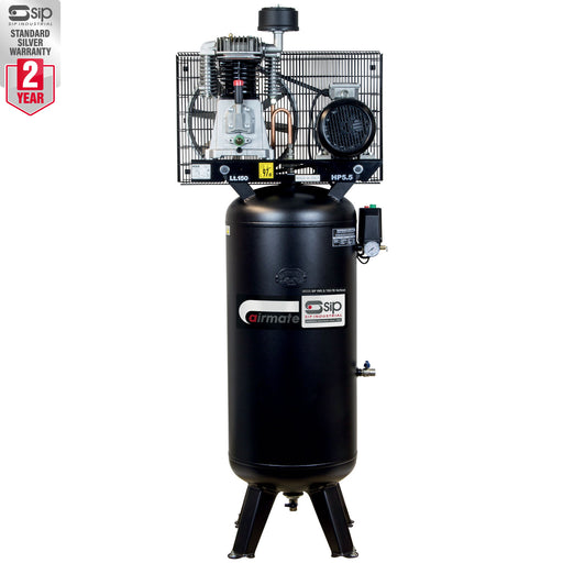 Airmate air compressor on a white background with a two-year warranty badge.