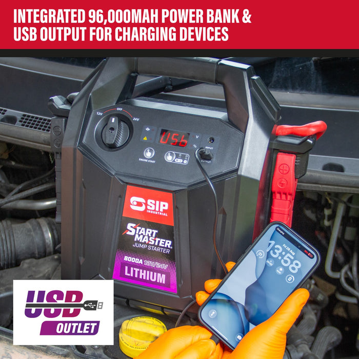 SIP STARTMASTER 8000A 12/24V Lithium Jump Starter