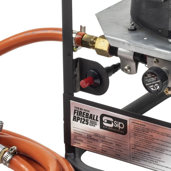 SIP 09316 FIREBALL RP125 Radiant Propane Heater