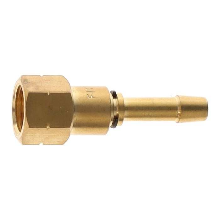 Brass fitting on a white background