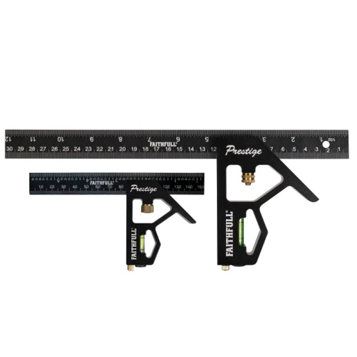 faithfull black combination square twin pack
