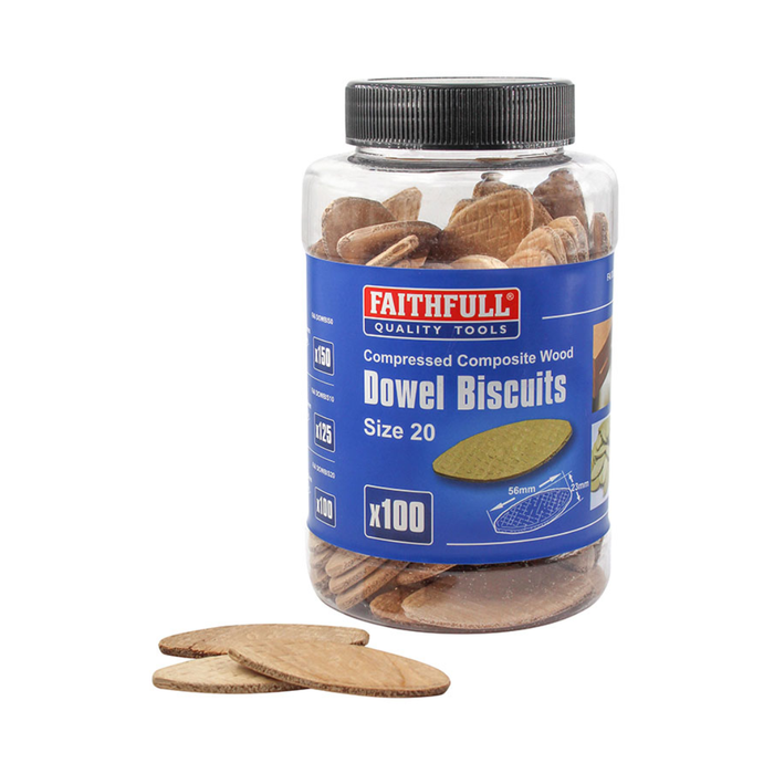 Faithfull No. 20 Biscuit Wood (100 Pack)